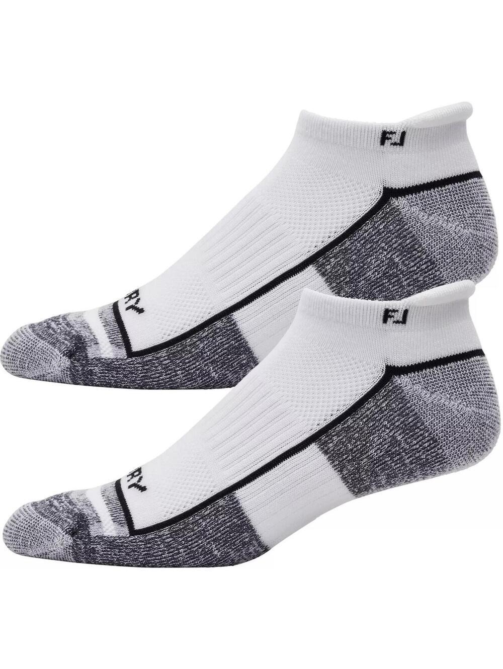 FootJoy ProDry Men’s Golf Ankle Socks 2 PACK Value Pack White Gray Size L 7-12.5